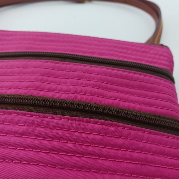 Dooney & Bourke Womens Crossbody Magenta Pink Brown - Picture 3 of 10